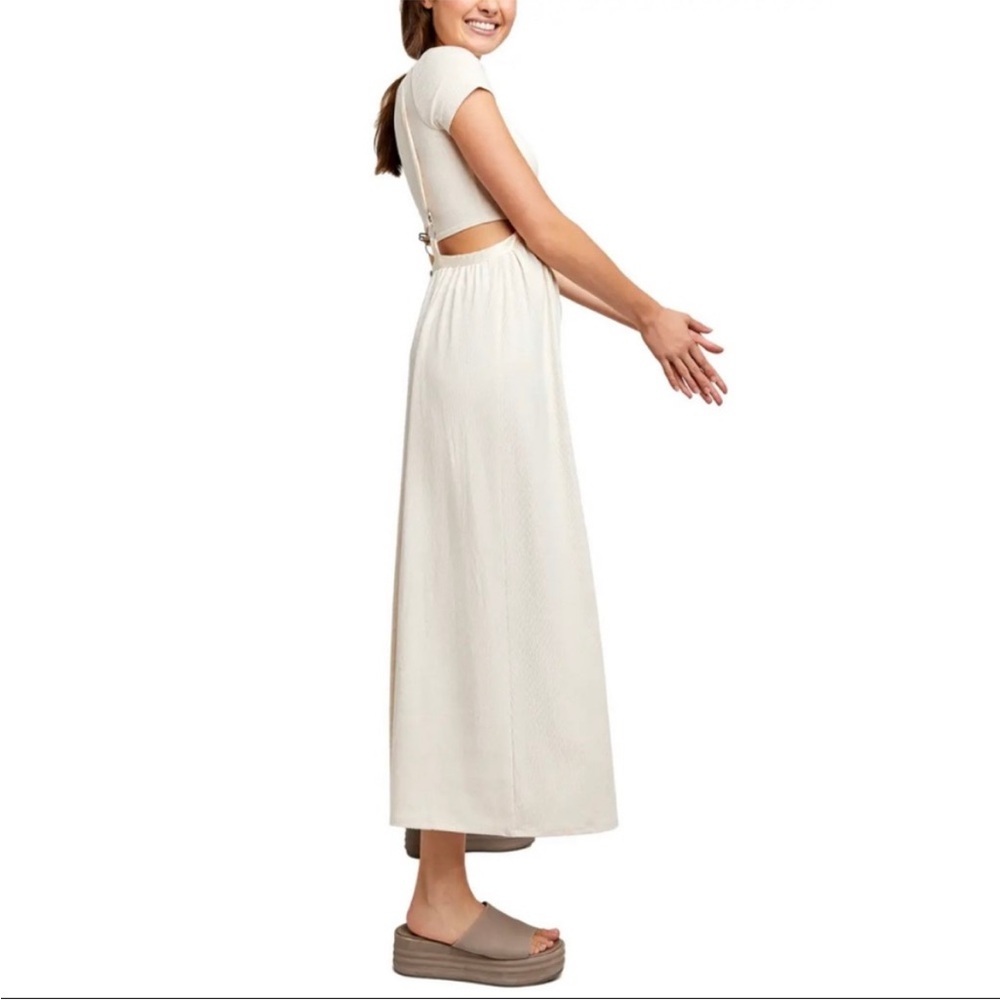Free People Cream Wide-Leg Suspender Jumpsuit - Picture 4 of 13